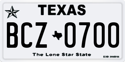 TX license plate BCZ0700