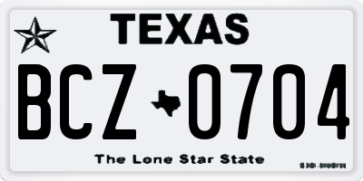 TX license plate BCZ0704