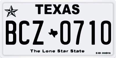 TX license plate BCZ0710