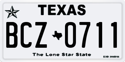 TX license plate BCZ0711