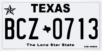 TX license plate BCZ0713