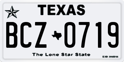 TX license plate BCZ0719