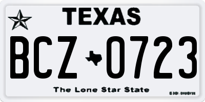 TX license plate BCZ0723