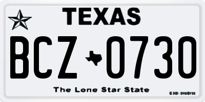 TX license plate BCZ0730