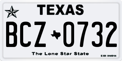 TX license plate BCZ0732