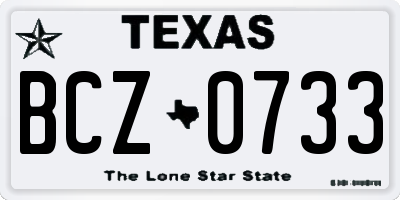 TX license plate BCZ0733