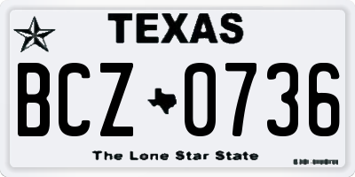 TX license plate BCZ0736