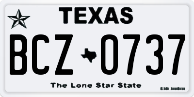 TX license plate BCZ0737