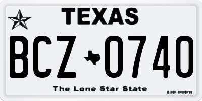 TX license plate BCZ0740