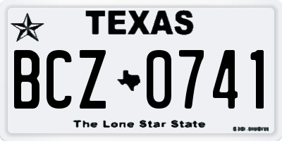 TX license plate BCZ0741