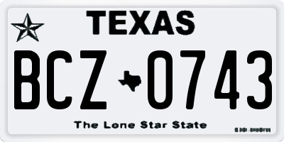 TX license plate BCZ0743