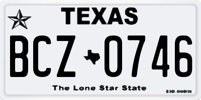 TX license plate BCZ0746