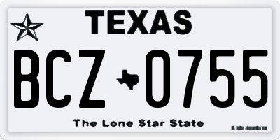 TX license plate BCZ0755