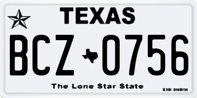 TX license plate BCZ0756