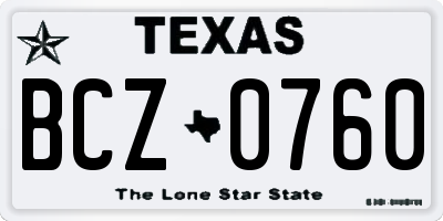 TX license plate BCZ0760