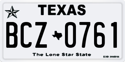 TX license plate BCZ0761