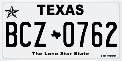 TX license plate BCZ0762