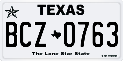 TX license plate BCZ0763