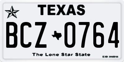 TX license plate BCZ0764