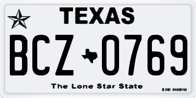 TX license plate BCZ0769