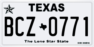 TX license plate BCZ0771