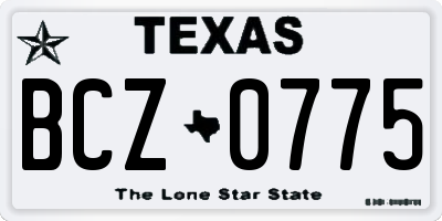 TX license plate BCZ0775