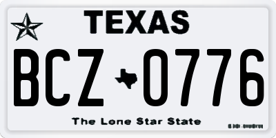 TX license plate BCZ0776