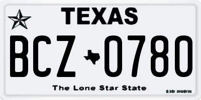 TX license plate BCZ0780