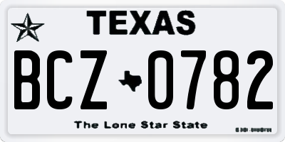 TX license plate BCZ0782