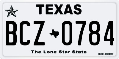 TX license plate BCZ0784