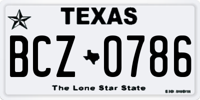TX license plate BCZ0786