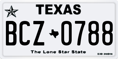 TX license plate BCZ0788