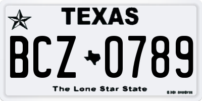 TX license plate BCZ0789