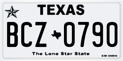 TX license plate BCZ0790