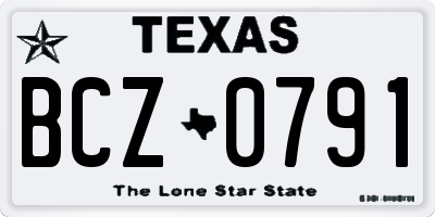 TX license plate BCZ0791