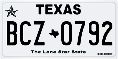 TX license plate BCZ0792