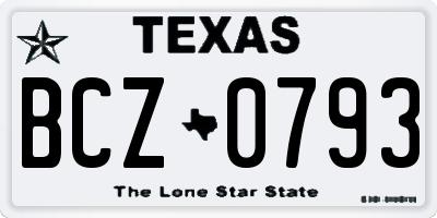 TX license plate BCZ0793