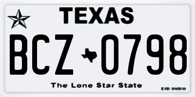 TX license plate BCZ0798