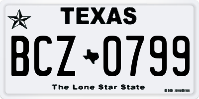 TX license plate BCZ0799