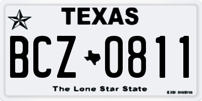 TX license plate BCZ0811