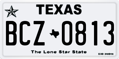 TX license plate BCZ0813
