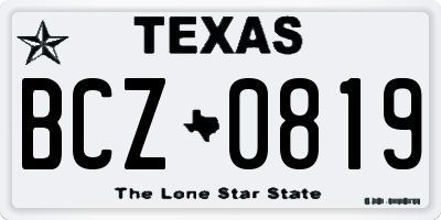 TX license plate BCZ0819