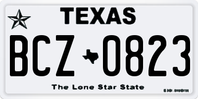 TX license plate BCZ0823