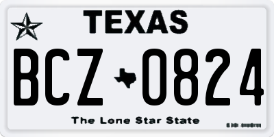 TX license plate BCZ0824