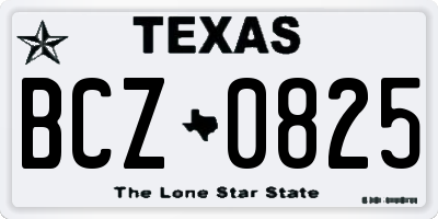 TX license plate BCZ0825