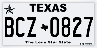 TX license plate BCZ0827