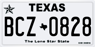TX license plate BCZ0828