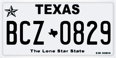 TX license plate BCZ0829