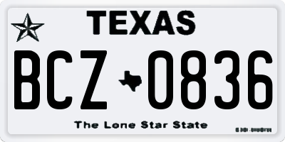 TX license plate BCZ0836