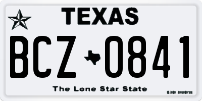 TX license plate BCZ0841